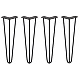 4 x 16" Hairpin Legs - 3 Prong - 10mm - Black - Like New
