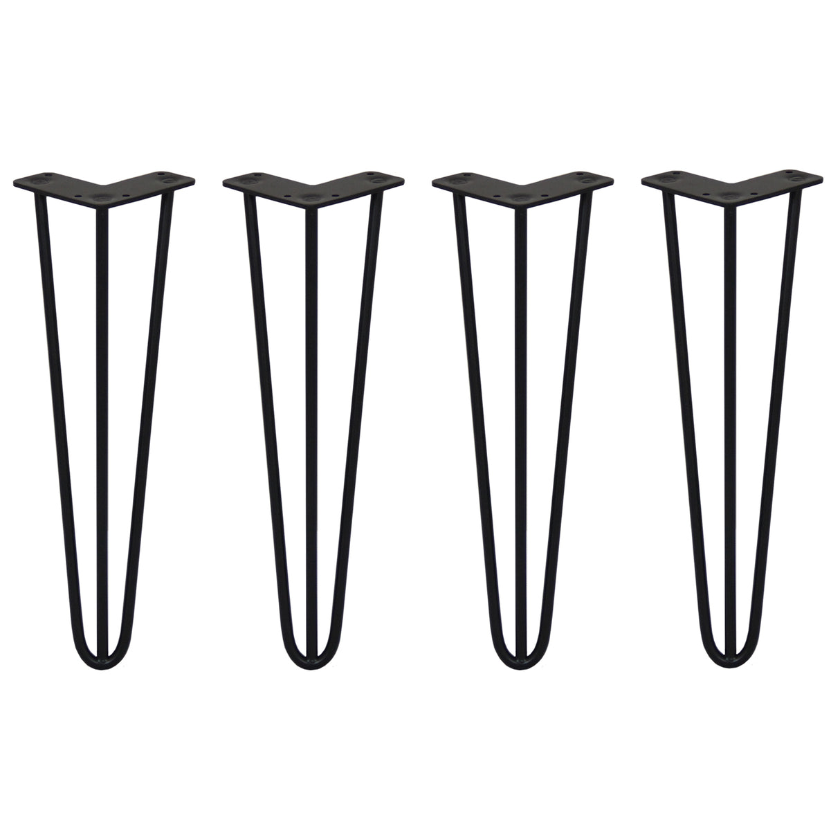 4 x 16" Hairpin Legs - 3 Prong - 10mm - Black - Used - Very Good