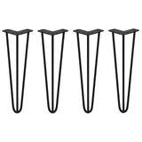 4 x 16" Hairpin Legs - 3 Prong - 10mm - Black - Used - Very Good