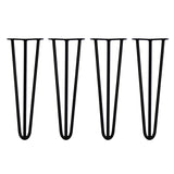 4 x 16" Hairpin Legs - 3 Prong - 12mm - Black - Used - Very Good