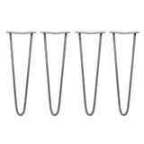 4 x 16" Hairpin Legs - 2 Prong - 10mm - Raw Steel - Like New