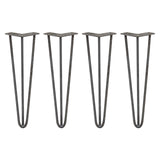 4 x 16" Hairpin Legs - 3 Prong - 10mm - Raw Steel - Used - Very Good