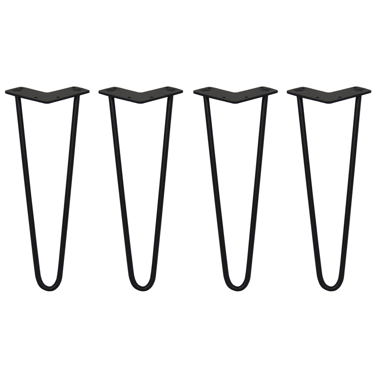 4 x 14" Hairpin Legs - 2 Prong - 10mm - Black - Like New