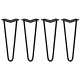 4 x 14" Hairpin Legs - 2 Prong - 12mm - Black - Like New