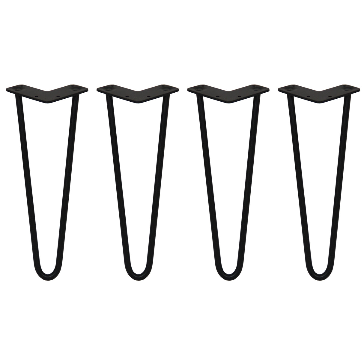 4 x 14" Hairpin Legs - 2 Prong - 12mm - Black - Used - Acceptable