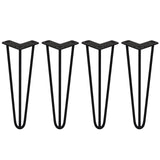 4 x 14" Hairpin Legs - 3 Prong - 10mm - Black - Used - Very Good