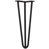 4 x 14" Hairpin Legs - 3 Prong - 12mm - Black - Like New