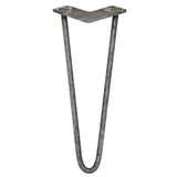 4 x 14" Hairpin Legs - 2 Prong - 12mm - Raw Steel - Used - Acceptable