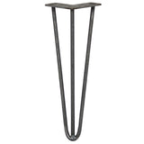 4 x 14" Hairpin Legs - 3 Prong - 10mm - Raw Steel - Used - Very Good