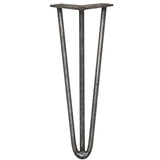 4 x 14" Hairpin Legs - 3 Prong - 12mm - Raw Steel - Used - Acceptable