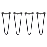 4 x 12" Hairpin Legs - 2 Prong - 10mm - Black - Like New