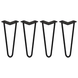 4 x 12" Hairpin Legs - 2 Prong - 12mm - Black - Like New