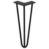 4 x 12" Hairpin Legs - 3 Prong - 10mm - Black - Like New
