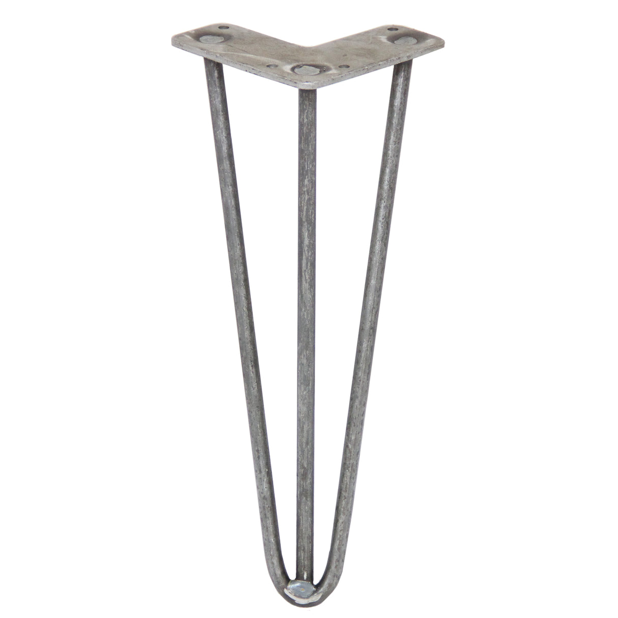 4 x 12" Hairpin Legs - 3 Prong - 10mm - Raw Steel - Like New