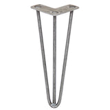 4 x 12" Hairpin Legs - 3 Prong - 10mm - Raw Steel - Like New