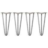 4 x 12" Hairpin Legs - 3 Prong - 12mm - Raw Steel - Used - Acceptable