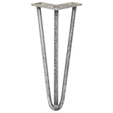 4 x 12" Hairpin Legs - 3 Prong - 12mm - Raw Steel - Used - Acceptable