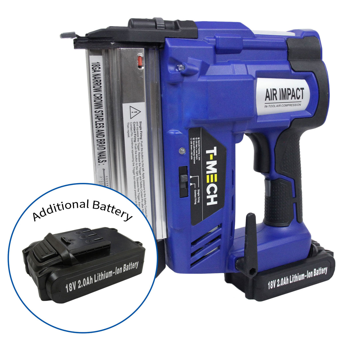 T-Mech Nail & Staple Gun with Additional Battery - Like New