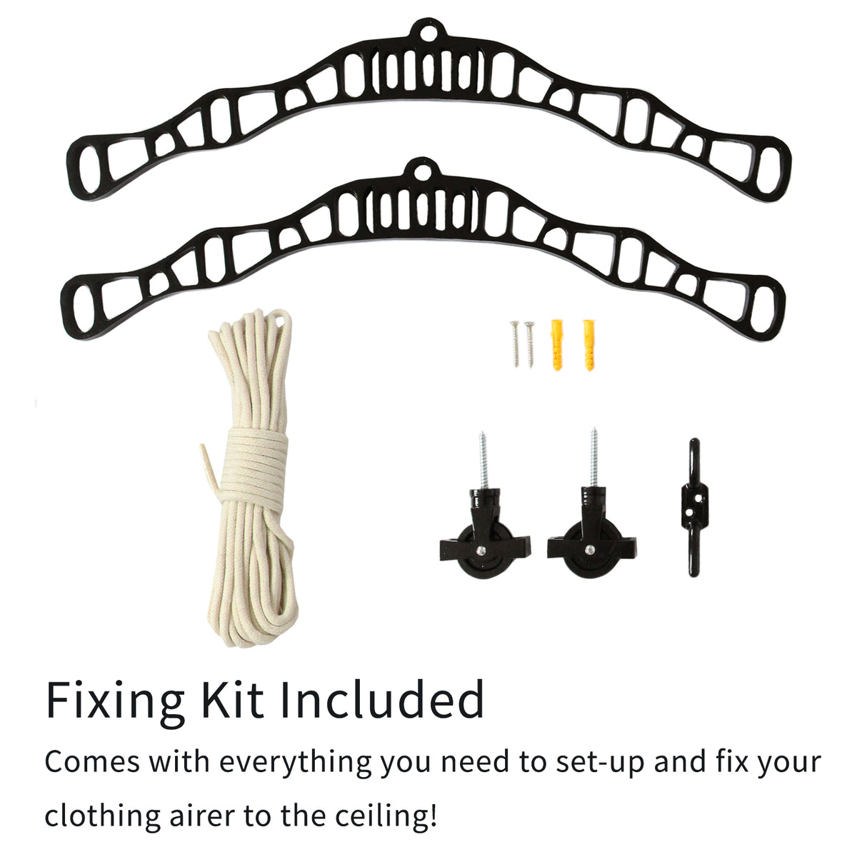 Clothing Airer Ceiling Pulley - Black - 1.5m - Like New