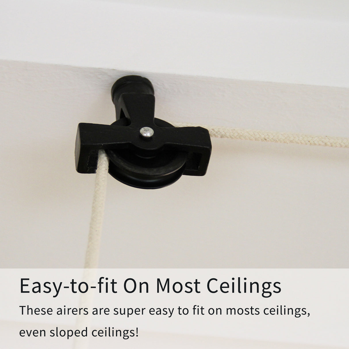 Clothing Airer Ceiling Pulley - Black - 1.5m - Used - Very Good
