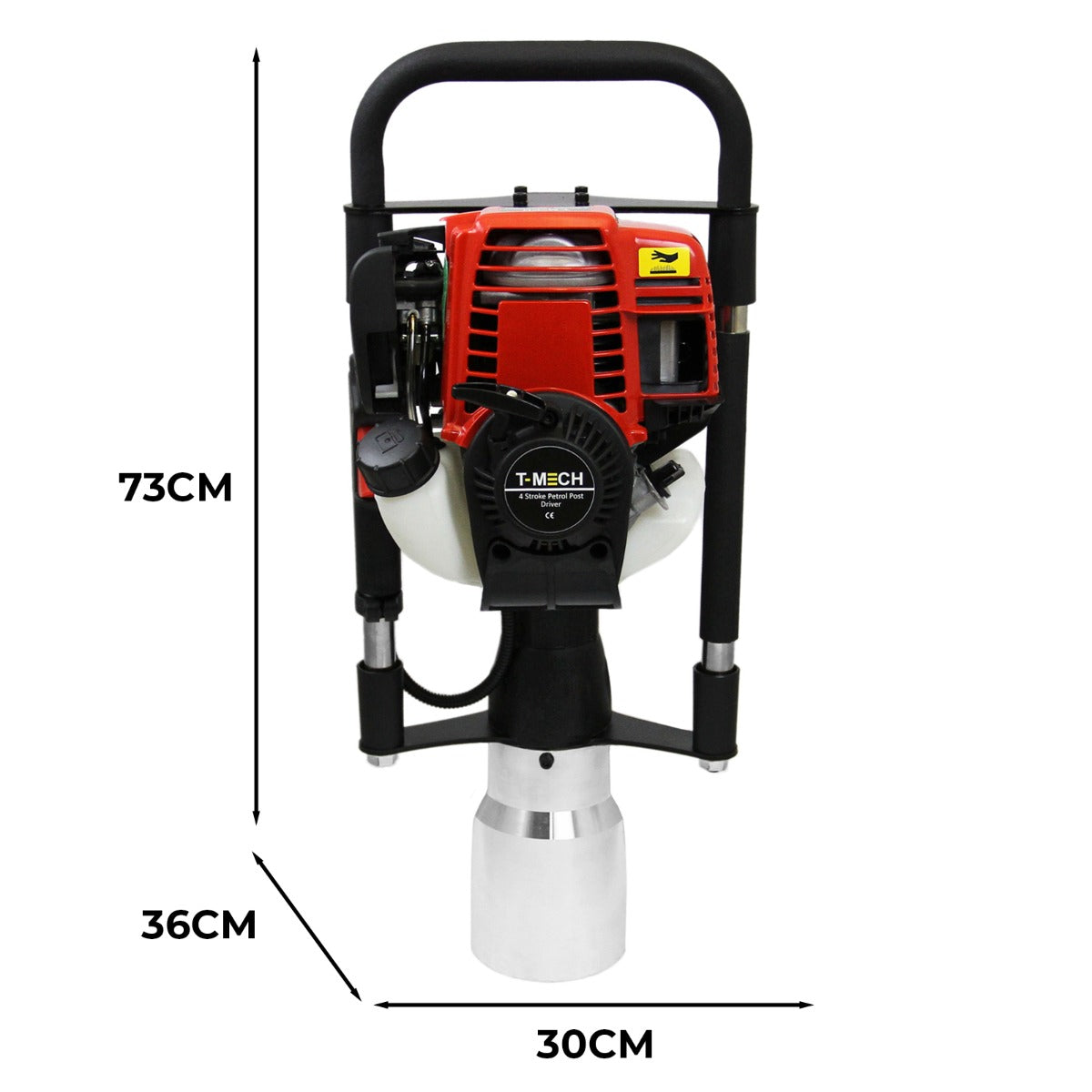 T-Mech Earth Auger & 4-Stroke Post Driver 120mm - Like New