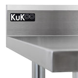 6ft Stainless Steel Catering Bench, Stainless Steel Sink - Left Hand Drainer & 2 x Wall Mounted Shelves - Used - Very Good