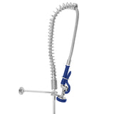 KuKoo Commercial Sink & Pre-Rinse Tap - Right Hand Drainer, 6ft Stainless Steel Catering Bench, 2 x Wall Mounted Shelves with extra Pre-Rinse Commercial Tap - Used - Very Good