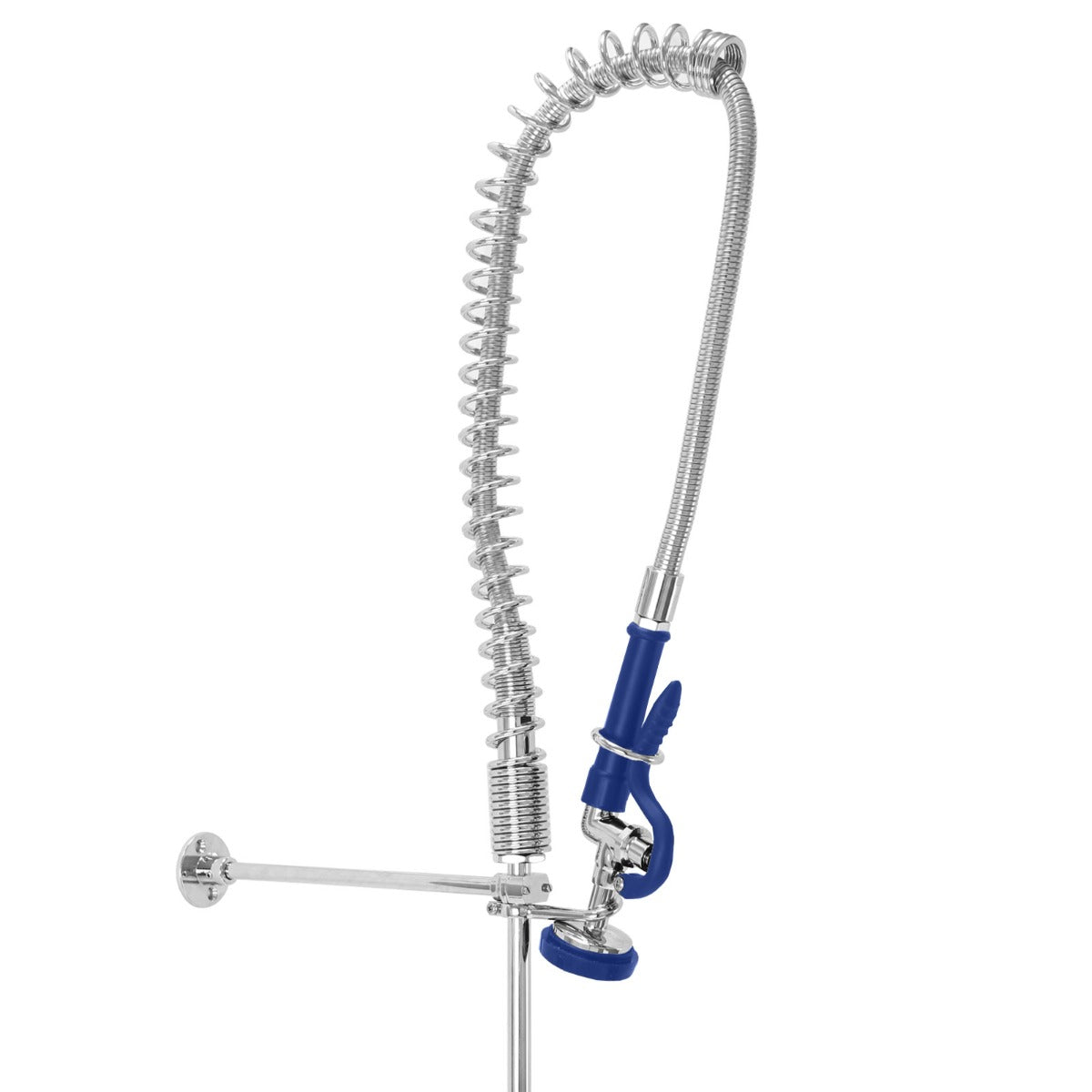 KuKoo Commercial Sink & Pre-Rinse Tap - Right Hand Drainer, 6ft Stainless Steel Catering Bench, 2 x Wall Mounted Shelves with extra Pre-Rinse Commercial Tap - Used - Good