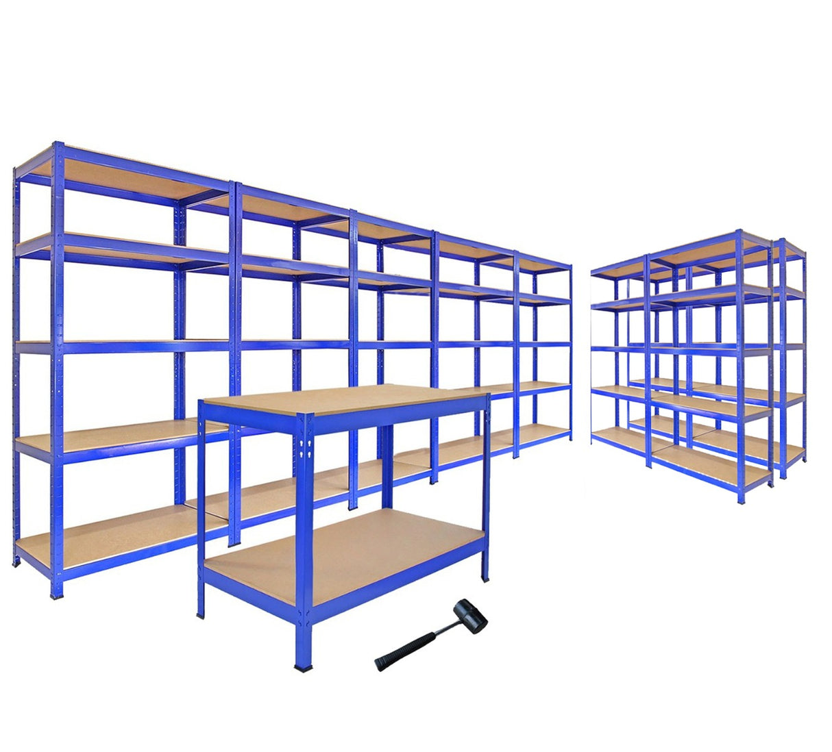 Garage Racking - Junk Eater Bundle - Boltless 5 Tier Garage Shelves - Used - Good