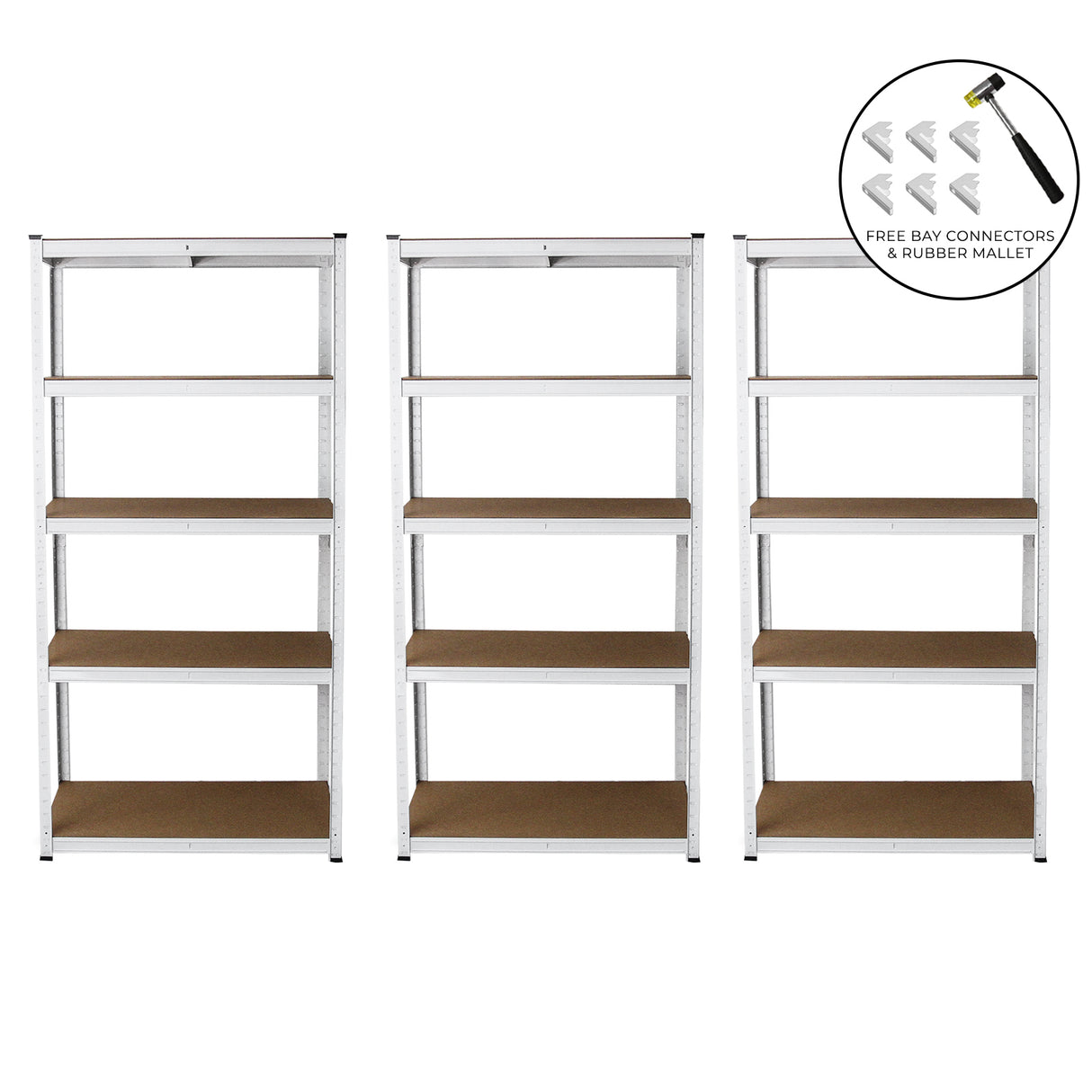 3 x E-Rax White Racking - Used - Acceptable