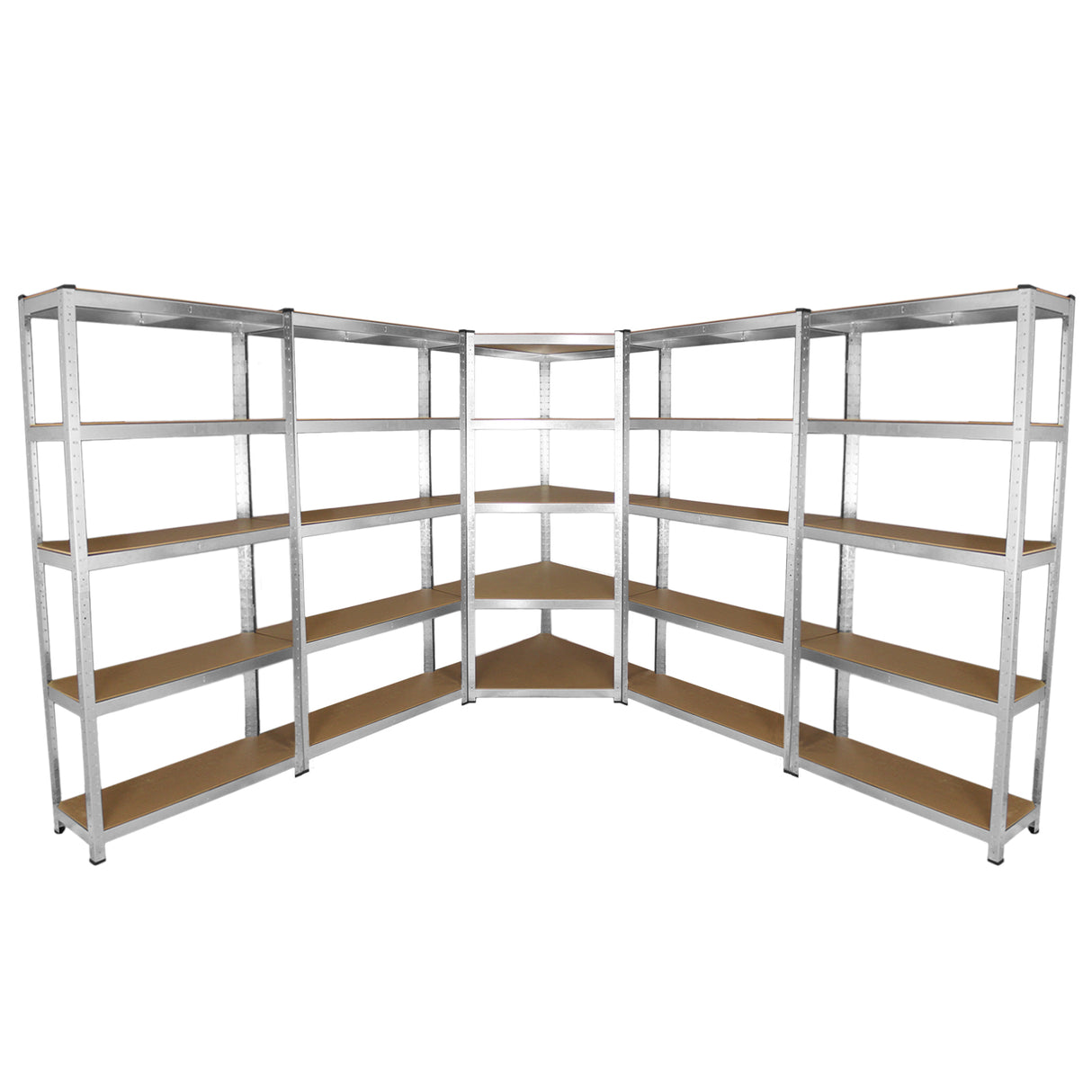 Galwix 90cm Racking Bundle: Corner Shelving and 4 Garage Racking Bays - Used - Good