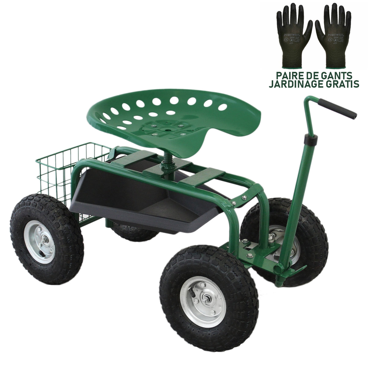 Heavy-Duty Mobile Garden Seat - Used - Good