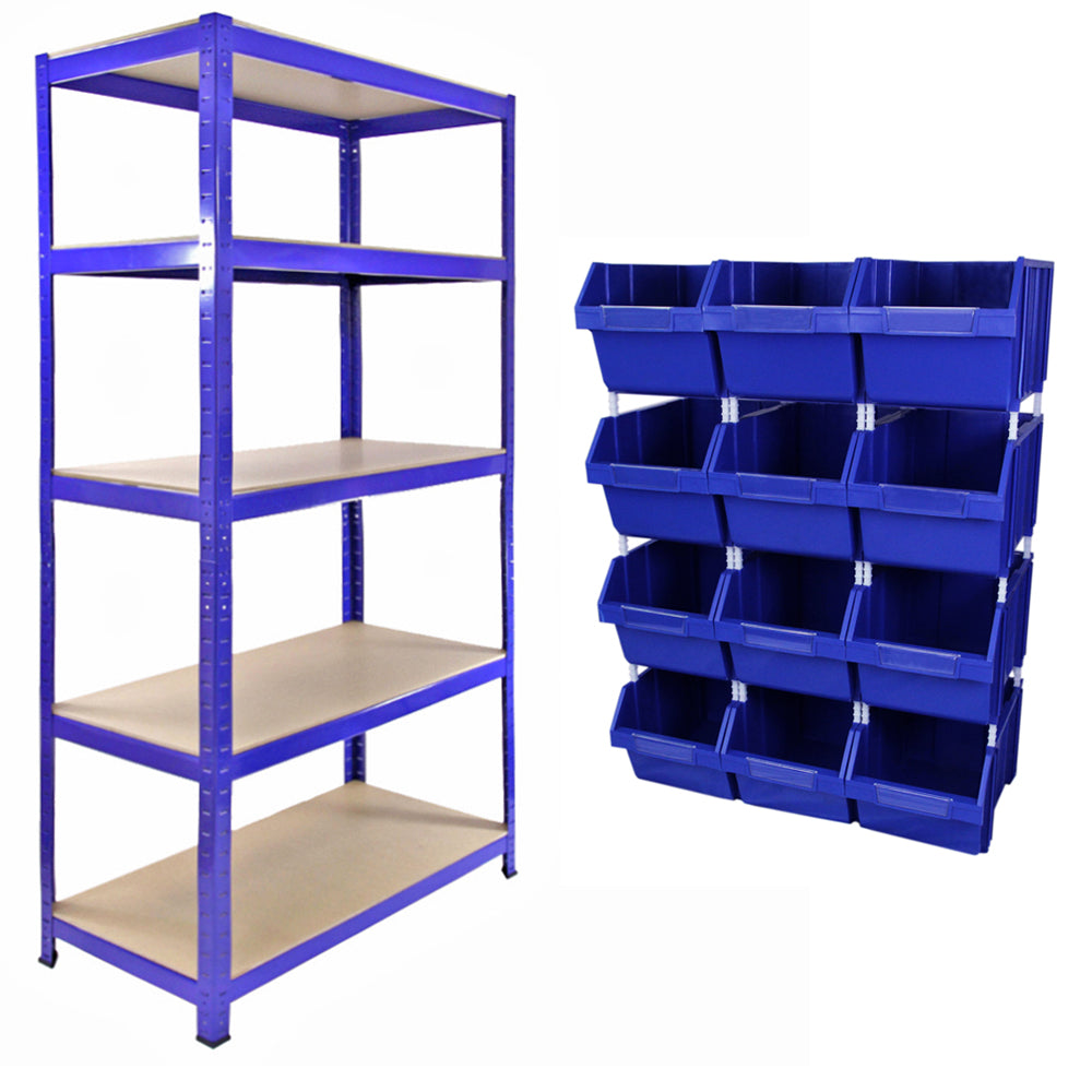 T-RAX Blue 90cm with 12 x Storage Quick Pick Bins - Used - Acceptable