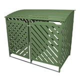 Sage Green Double Wheelie Bin Storage - Used - Very Good