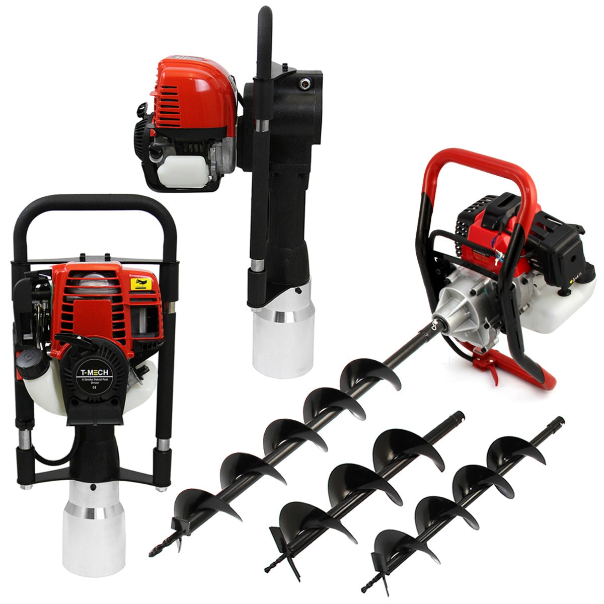 T-Mech Earth Auger & 4-Stroke Post Driver 120mm - Used - Acceptable