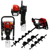 T-Mech Earth Auger & 4-Stroke Post Driver 120mm - Like New