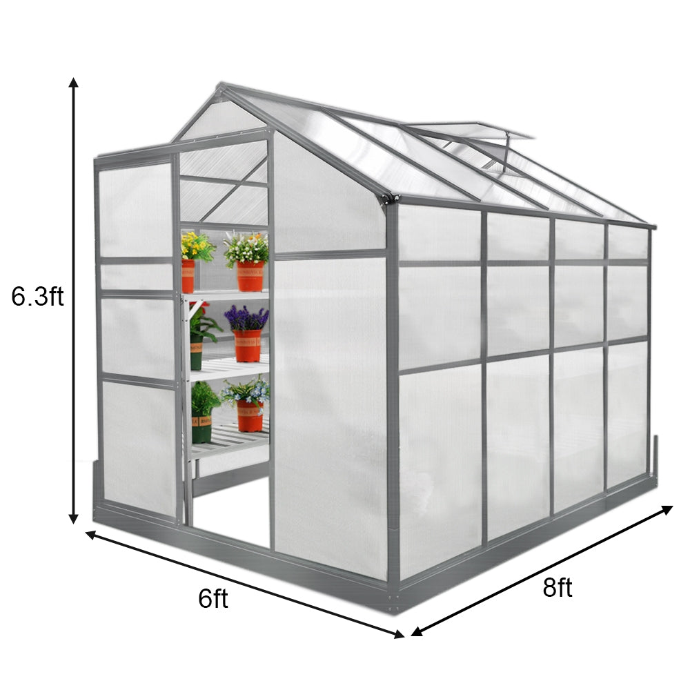 Greenhouse 6ft x 8ft With Base - Like New