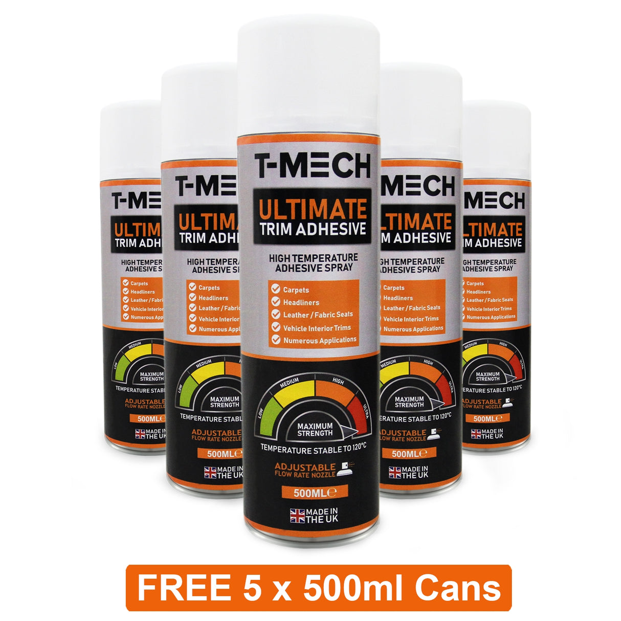 Van Carpet Lining / Black & 5 Adhesive Cans - Like New