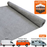 Van Carpet Lining / Smoke & 5 Adhesive Cans - Used - Good