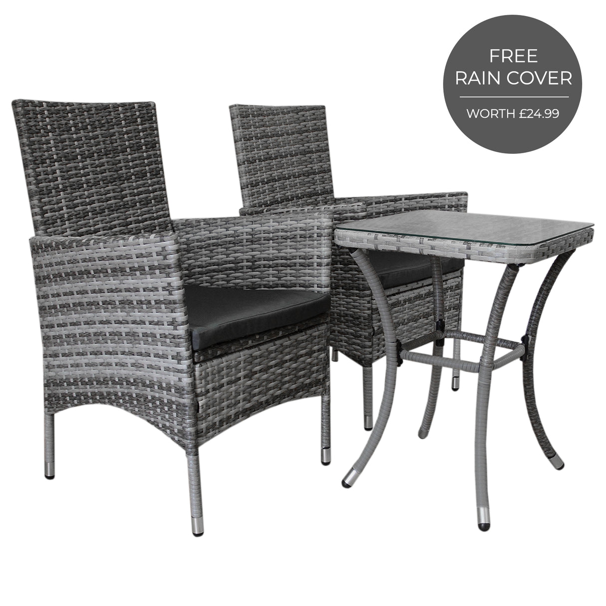 Jardí Rattan Bistro Set Grey - Used - Good