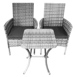 Jardí Rattan Bistro Set Light Grey - Like New