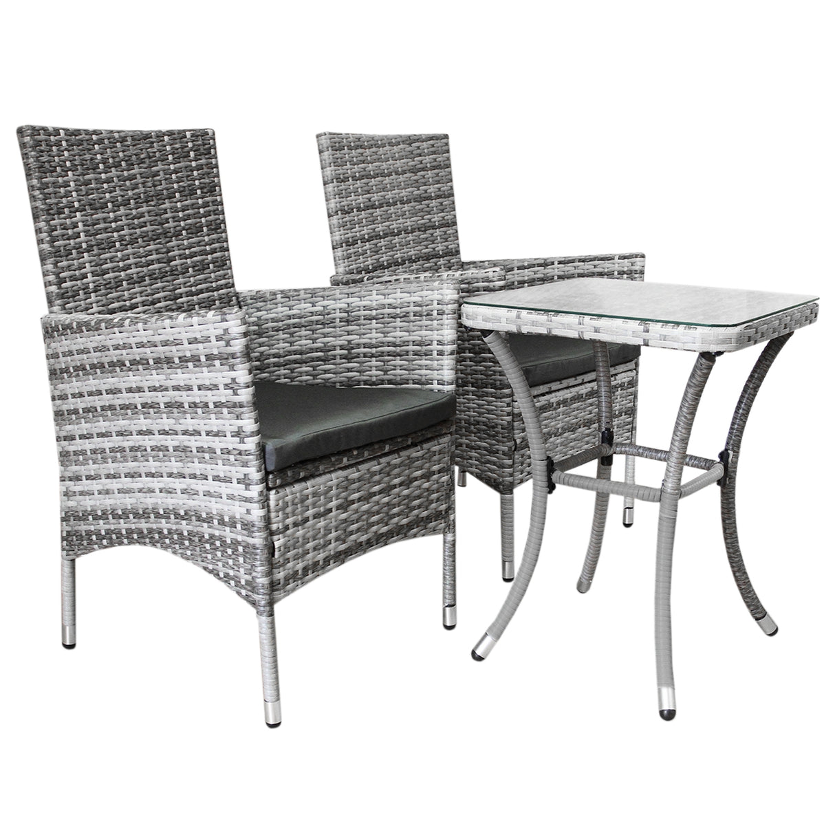 Jardí Rattan Bistro Set Light Grey - Like New