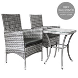 Jardí Rattan Bistro Set Light Grey - Like New