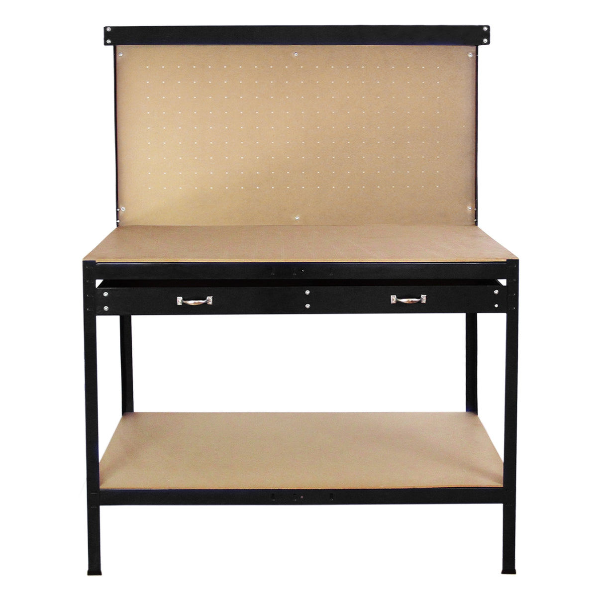 Workbench With Pegboard And Drawer In Black - Used - Acceptable
