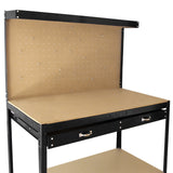Workbench With Pegboard And Drawer In Black - Used - Acceptable