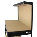 Workbench With Pegboard And Drawer In Black - Used - Good