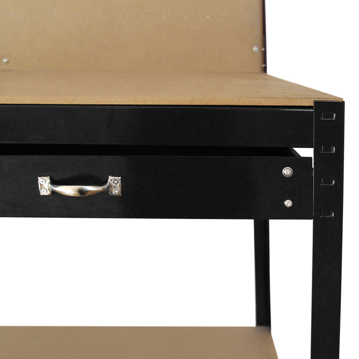 Workbench With Pegboard And Drawer In Black - Used - Acceptable