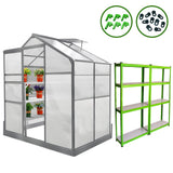 Greenhouse 6ft x 4ft With Base And Racking - Used - Good