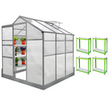 Greenhouse 6ft x 6ft With Base And 2 x Water-Resistant Racks - Used - Acceptable