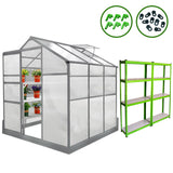 Greenhouse 6ft x 6ft With Base And 2 x Water-Resistant Racks - Used - Very Good